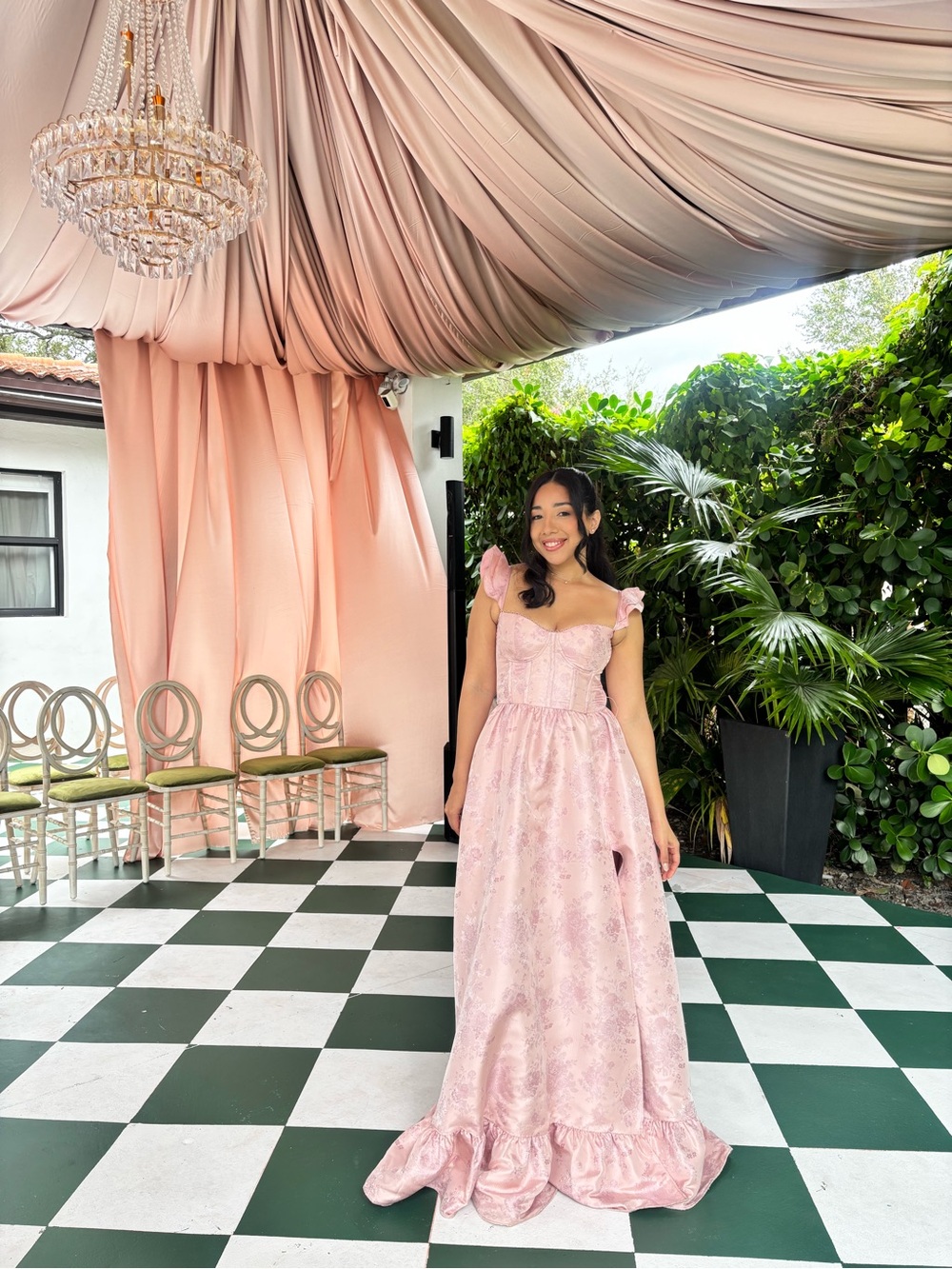 V. Chapman Pink Floral Maxi Dress